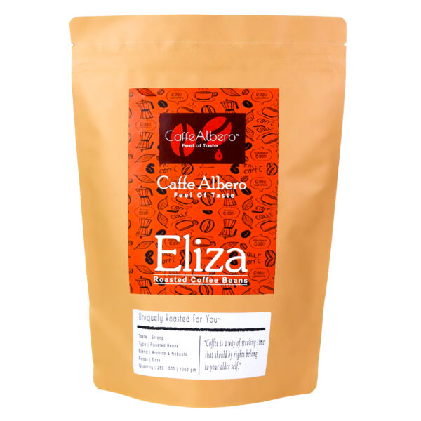 Caffe albero Eliza roasted coffee beans packet front 500gm