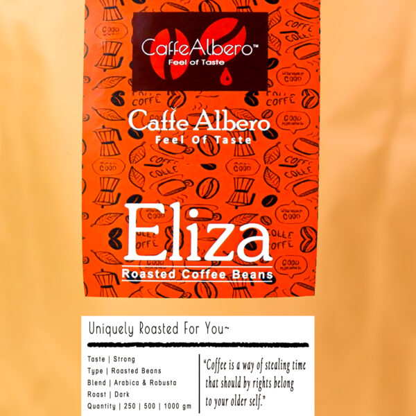 zoomed caffe albero eliza roasted coffee beans