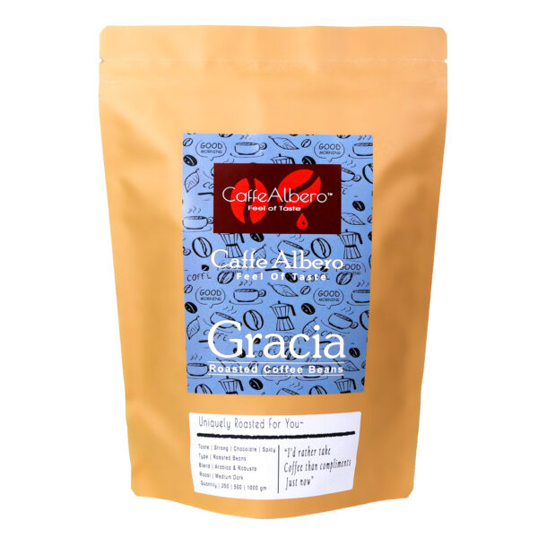 caffe albero gracia roasted coffee beans 500gm packet