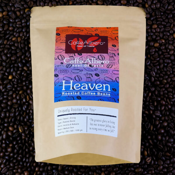 creative caffe albero heaven roasted coffee beans packet