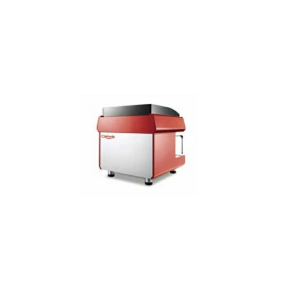 Back view Astoria Tanya in red color semi-automatic coffee machine 1 group