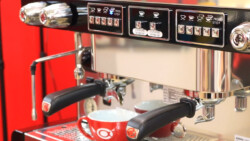 Touchpad and steam wands of Astoria Pratic Avant semi-automatic coffee machine